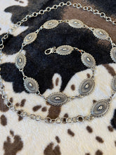 Load image into Gallery viewer, Oval Flower Chain Belt47” long