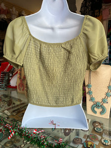 Brenda olive top plus size only