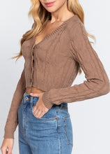 Load image into Gallery viewer, LONG SLV V-NECK CABLE SWEATER SIZE MEDIUM ONLY