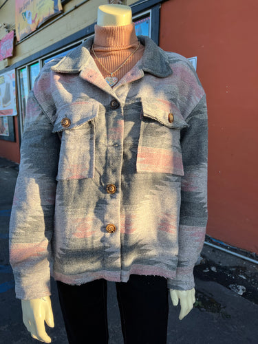 Pink Aztec Print Jacket size medium only