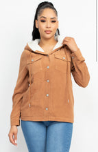 Load image into Gallery viewer, Corduroy Hoodie Buttoned Jacket