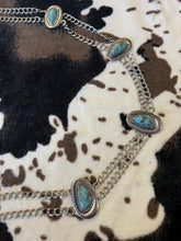 Load image into Gallery viewer, Western Hand Craft stone Chain Belt 50” long