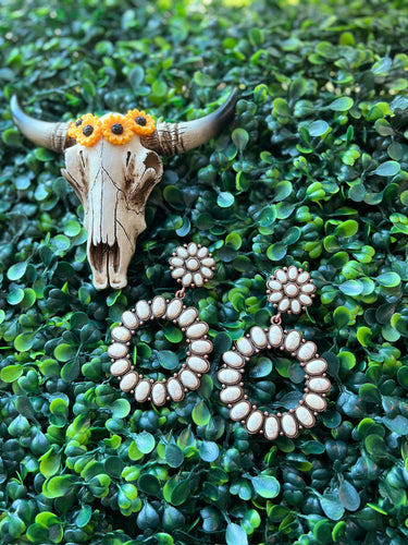 White western earrings