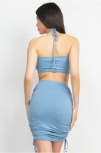 Load image into Gallery viewer, Halter top and ruching skirt