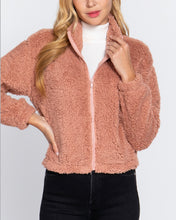 Load image into Gallery viewer, LONG SLV FAUX FUR ZIP-UP JACKET size Medium only
