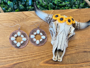 White-copper earrings
