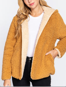 HOODIE FAUX FUR REVERSIBLE JACKET SIZE SMALL ONLY