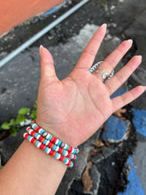 Load image into Gallery viewer, Red/Turquoise bracelets