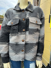 Load image into Gallery viewer, Black Aztec Print Jacket size small