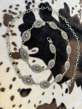 Load image into Gallery viewer, Oval Flower Chain Belt47” long